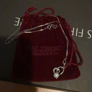 Helzberg sterling silver heart necklace with pearl
